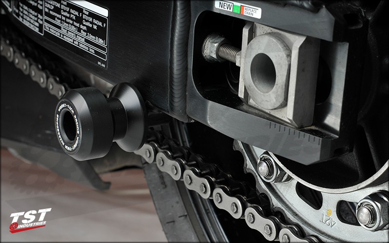Over Sized Sliders for Crash Protection and Easy Mounting.
