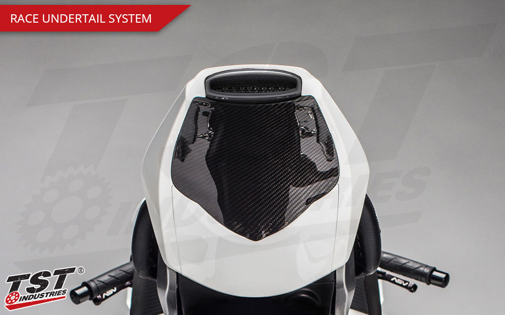 The Race Undertail System provides an incredibly sleek and sexy look to your CBR1000RR undertail.