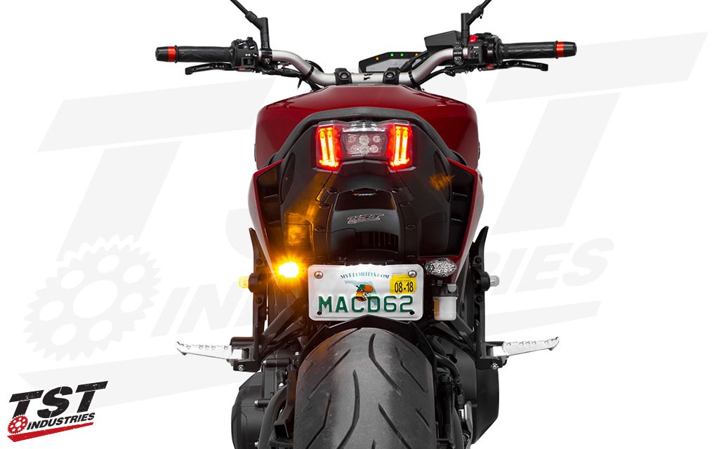 Compatible with the TST Industries Low Mount Fender Eliminator for the 2017-2020 Yamaha FZ09 / MT09.