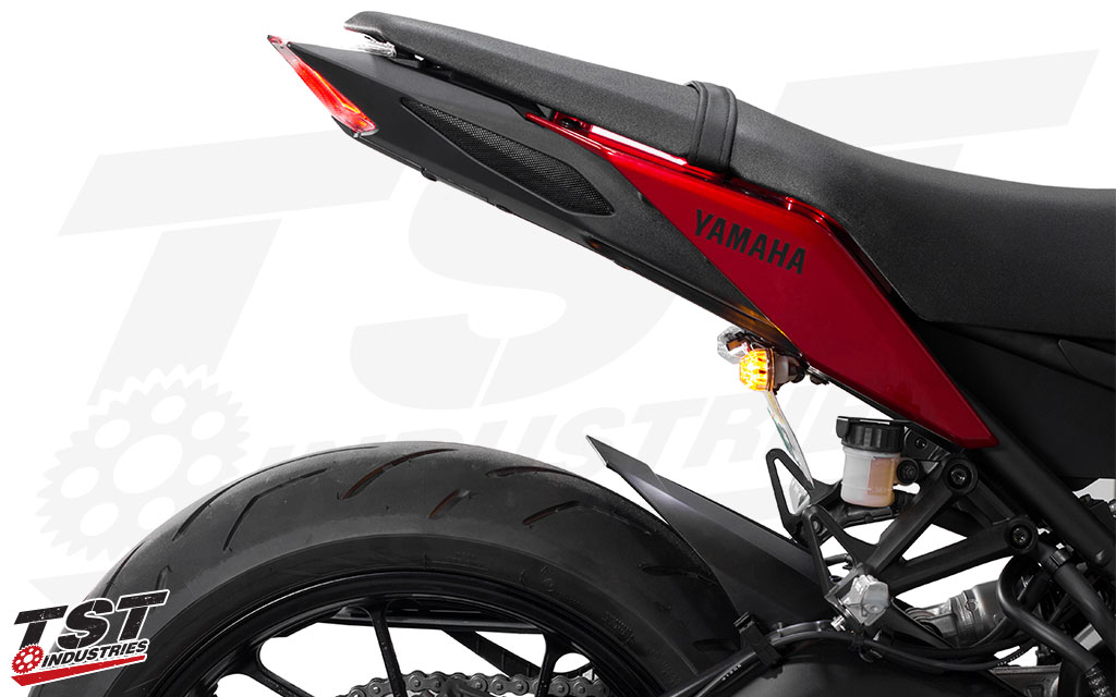 Sleek and low-profile setup keeps your FZ09 tail section clean.