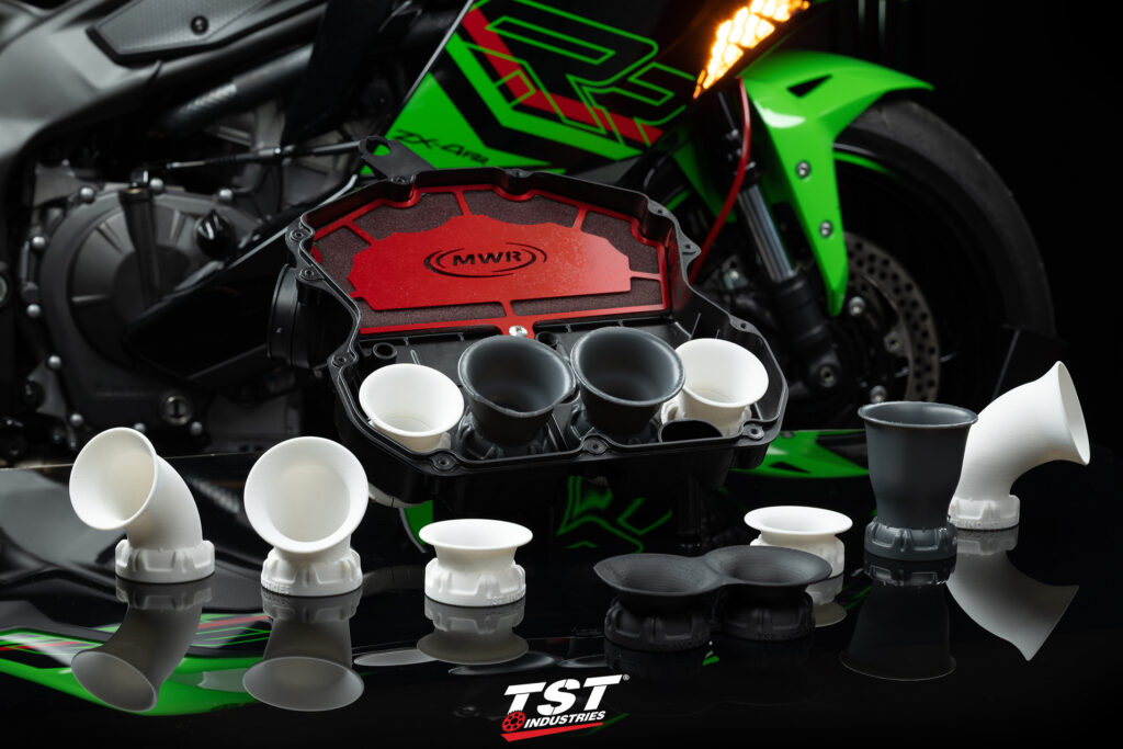 TST Industries shows off their Kawasaki ZX-4RR WORX Velocity Stack design concepts.