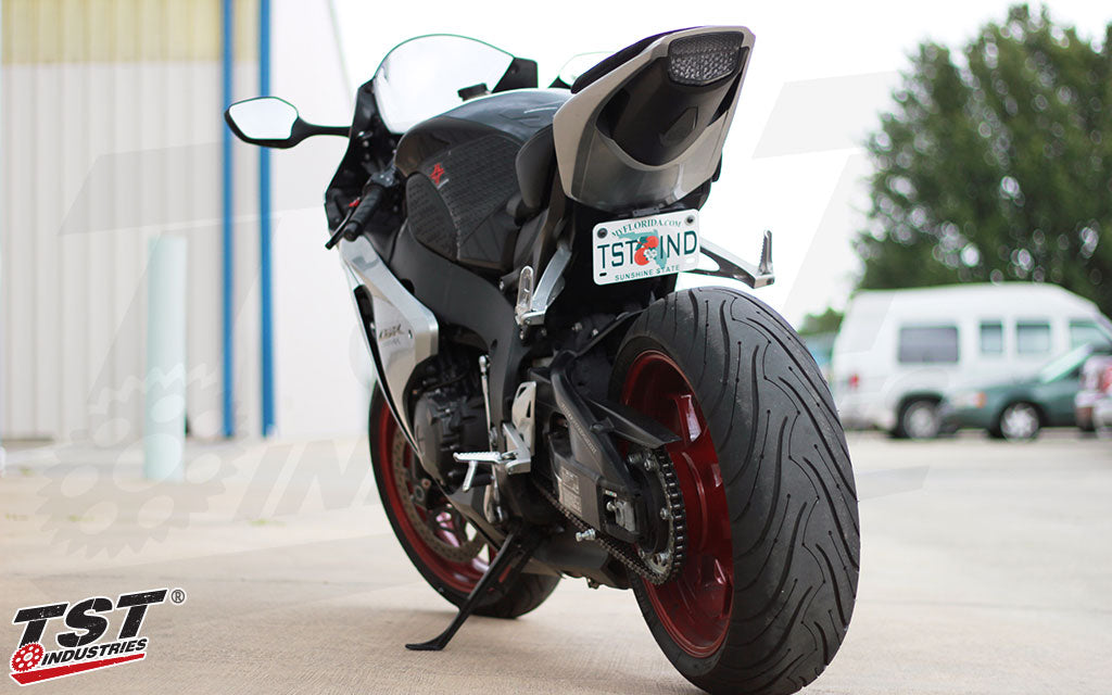 Honda CBR1000RR with the TST Undertail Kit installed.