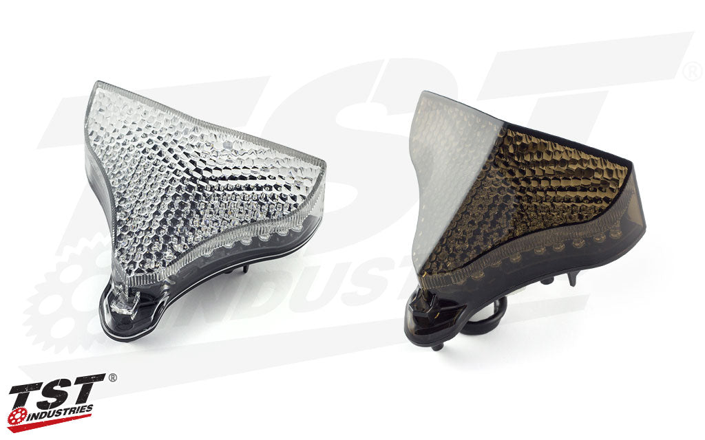 TST LED Integrated Tail Light for the Yamaha R1 2009-2014 is available in clear or smoked lens.