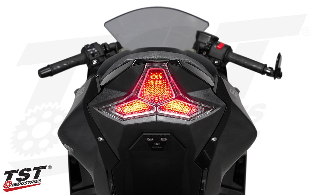 The LED board provides a bright running light that demands attention during the day or night.