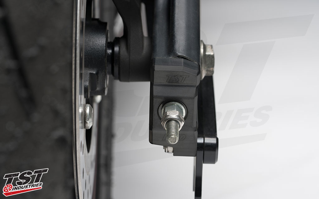 TST engraved logos. Shown with optional Delrin Slider Crash Protectors.