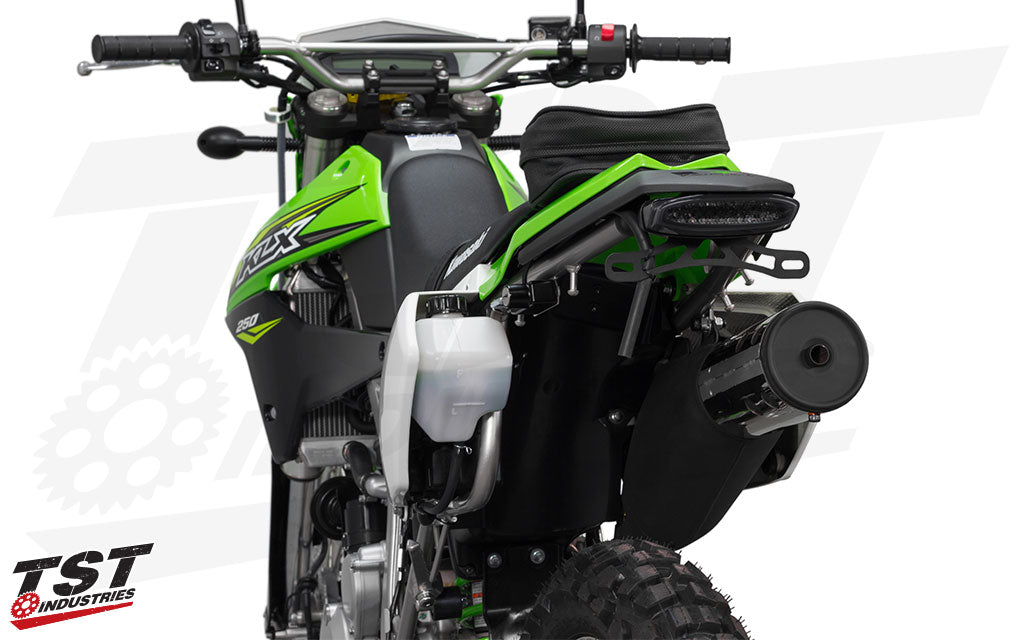 This sleek, low-profile fender eliminator license plate bracket both saves weight and improves the look.