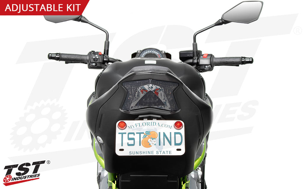 Mount your license plate in a stock location while maintaining a sleek and elegant look.