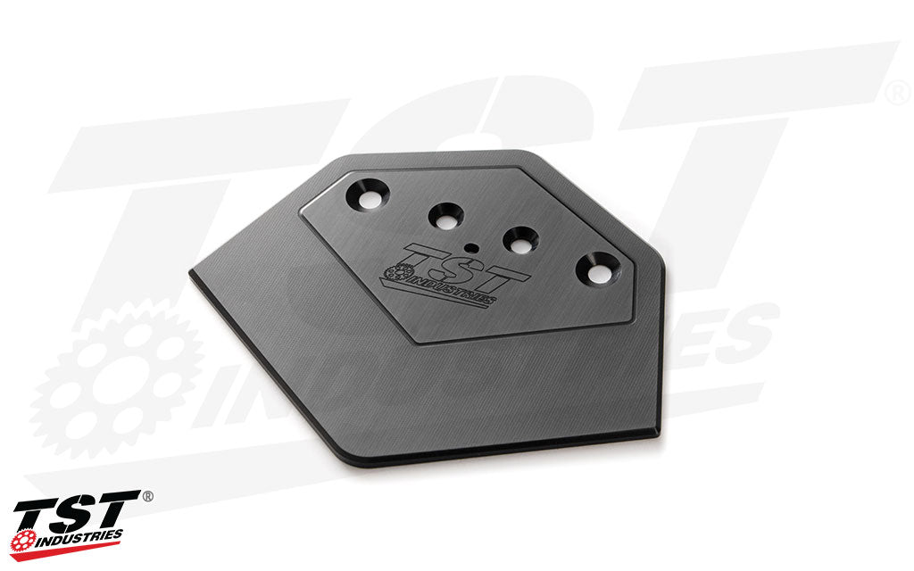CNC machined aluminum with a durable black anodized finish.