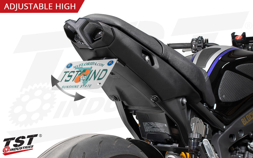 Adjust your plate angle with a full CNC machined aluminum license plate bracket to dial in the look you want.
