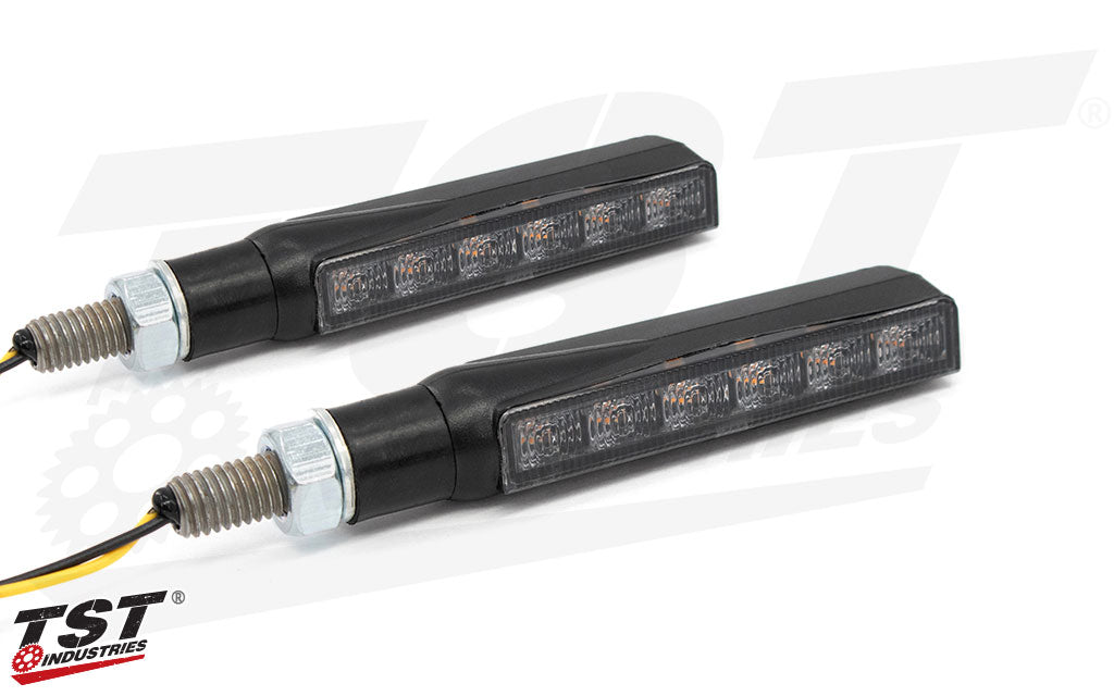 Sleek and low-Profile design packs a punch with 6 super bright LEDs and a light smoke lens.