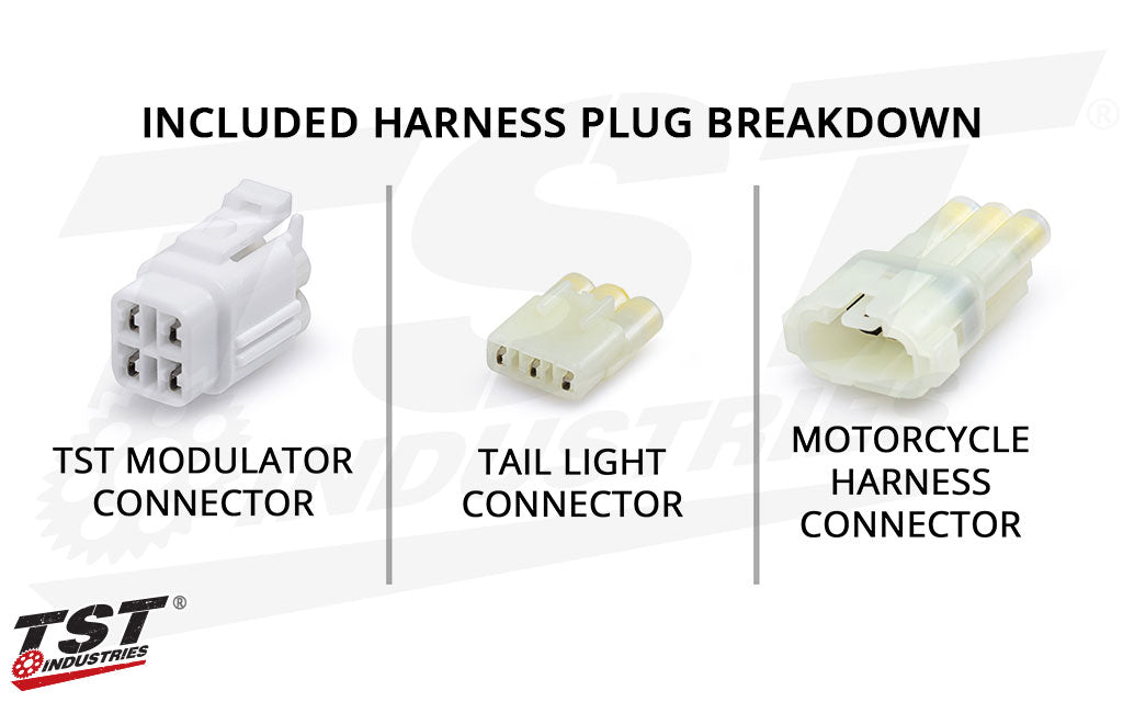 Plug breakdown of the included CFMOTO wire harness.