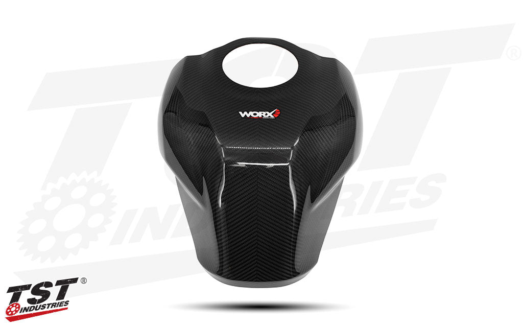 TST WORX Carbon Fiber Tank Cover Extender | Kawasaki ZX-4RR / ZX-4R