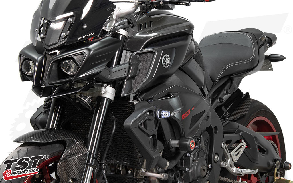 Protect your Yamaha FZ-10 / MT-10 with durable and proven frame sliders from Womet-Tech. (Red caps sold separately)