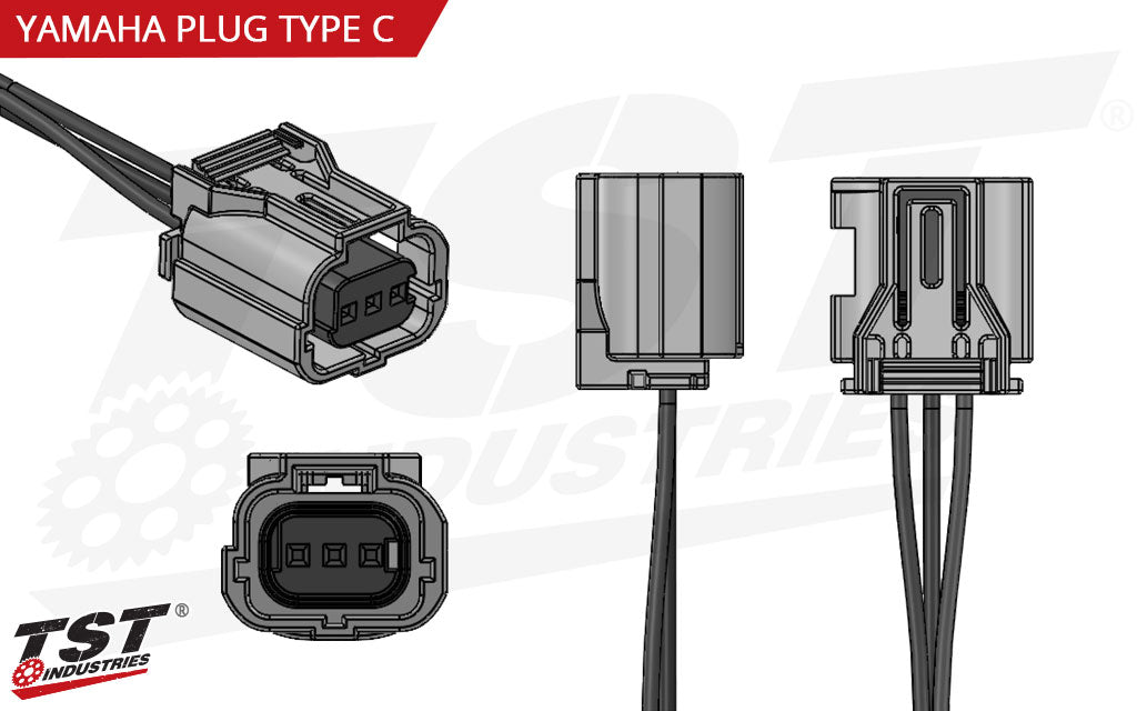 Diagram view of the OEM connector outfitted on this TST Front Turn Signal Plug Converter.