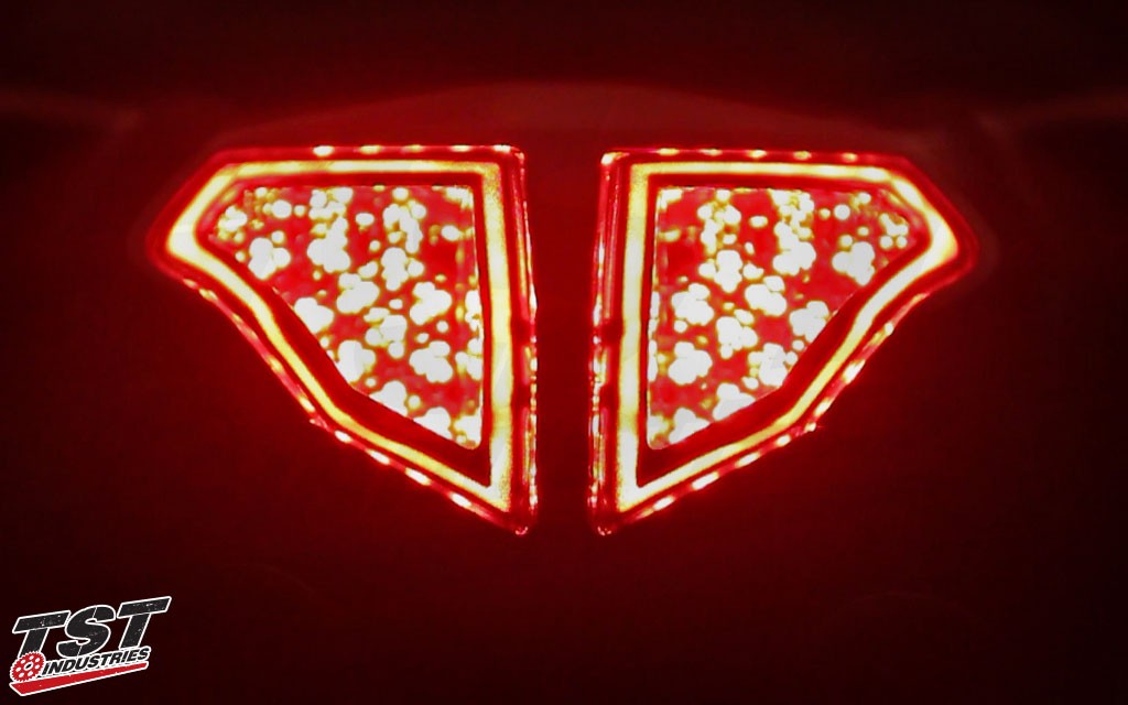 Brake light activated on the Ducati 848 / 1098 / 1198 LED Integrated and Sequential Tail Light.