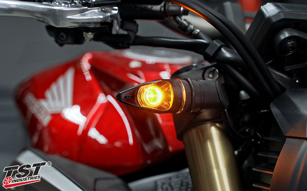Ensure your Honda CB650R is noticed with bright LED front turn signals.