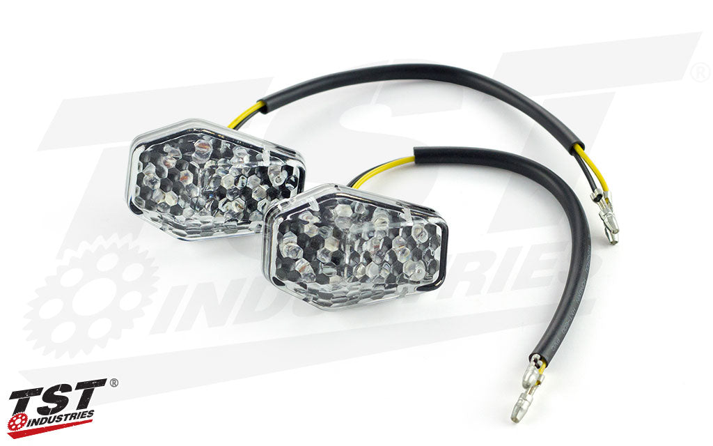 TST LED Front Flushmount Turn Signals for Kawasaki Z900RS 2018+ - Clear