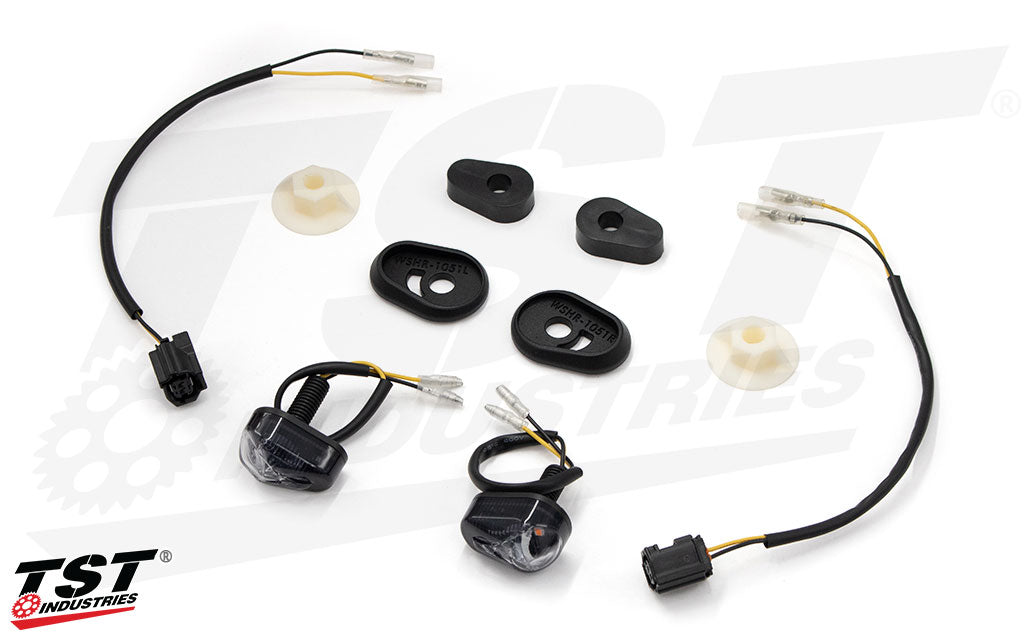 TST Industries rear flushmount turn signals for the 2025+ Yamaha YZF-R3