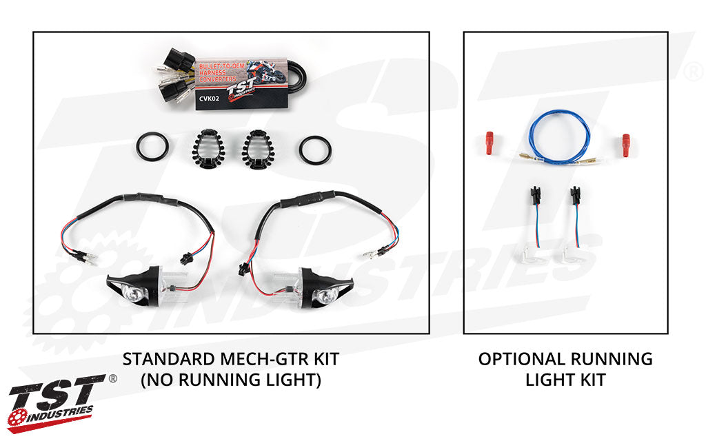 TST MECH-GTR Front LED Turn Signals for Kawasaki Z650 2020-2025