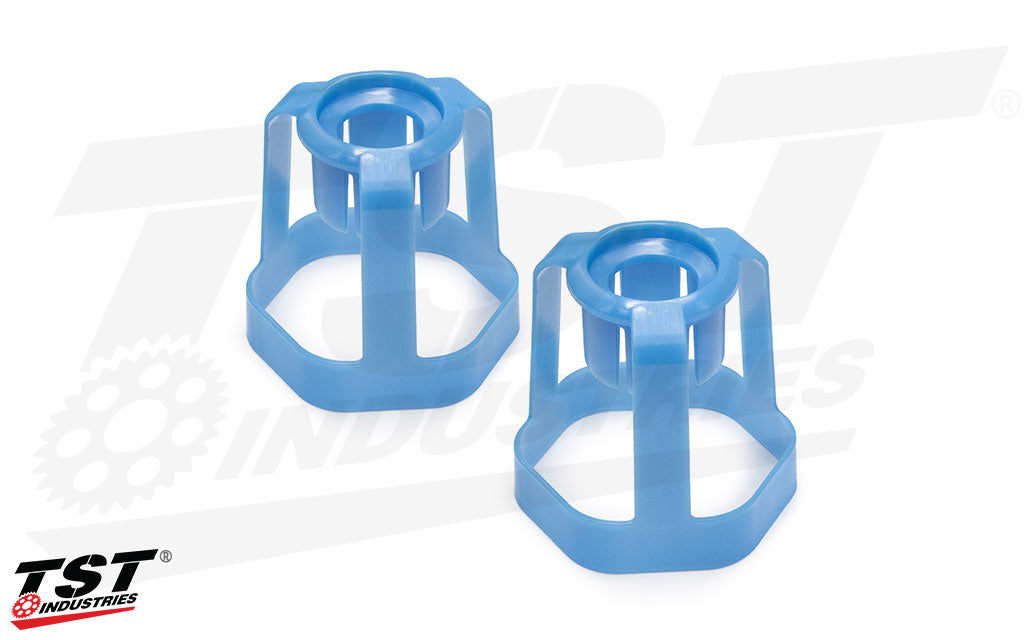 TST Industries shock absorbing frame slider sleeve set sold as a pair.