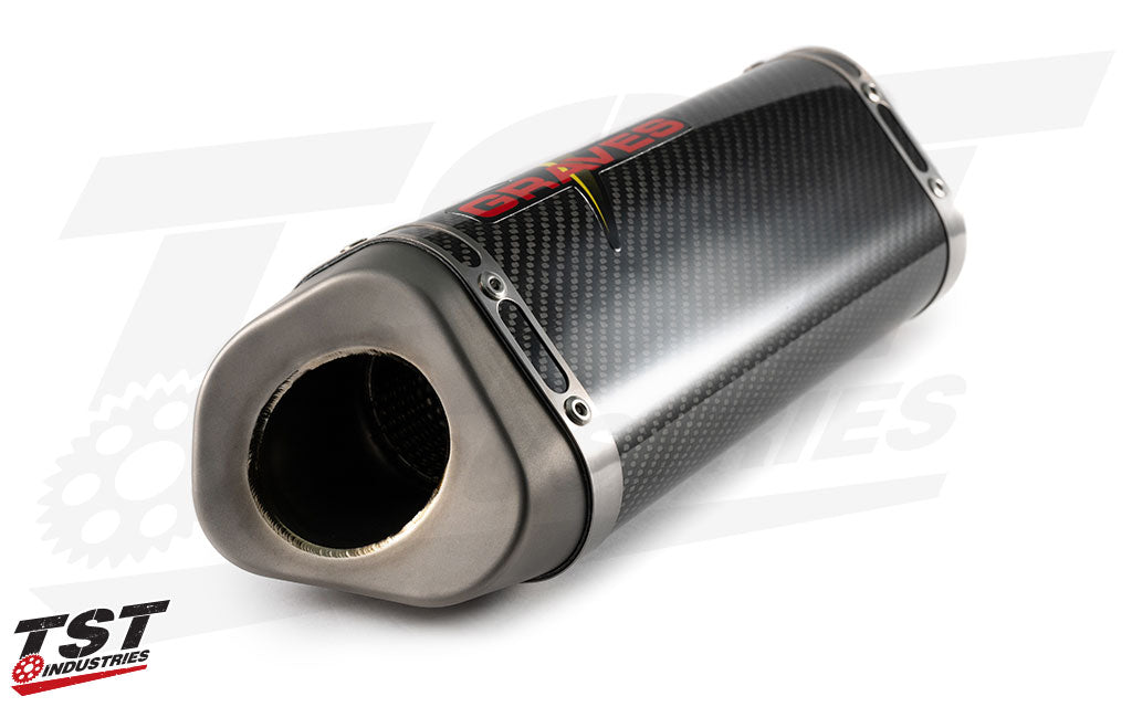 High quality materials and manufacturing provide a premium slip-on exhaust for your Yamaha R6.