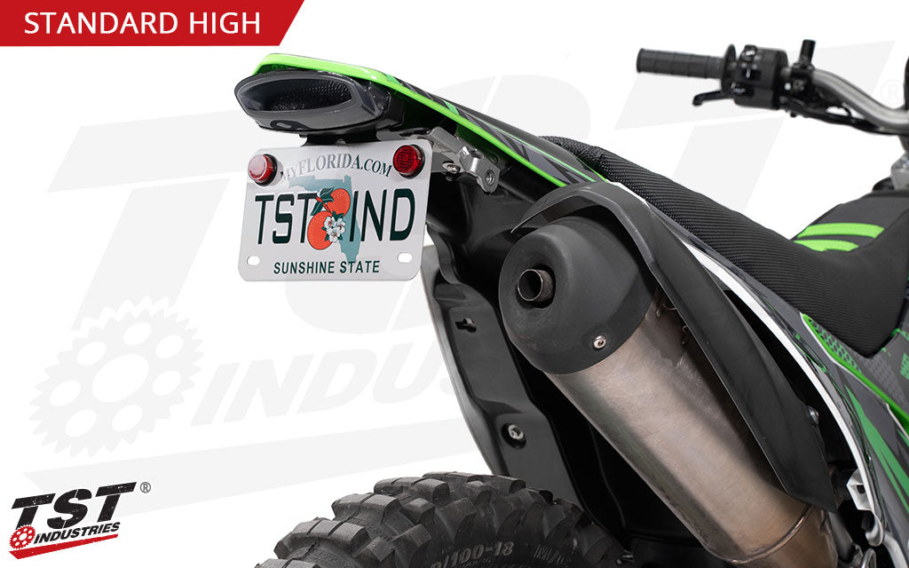 Our tail tidy kit eliminates the oversized stock fender on your Kawasaki KLX 230 / S / SM.