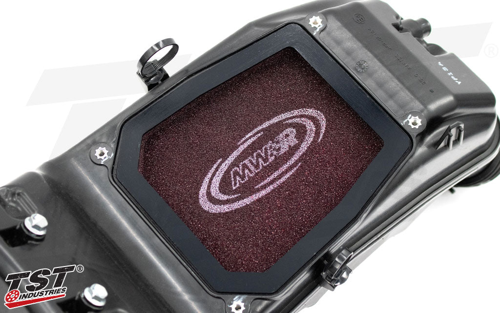 Upgrade your Suzuki GSX-8R / GSX-8S airbox for the track with the MWR Race Air Filter.