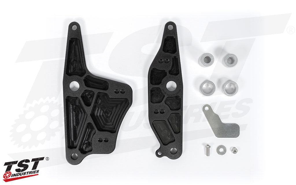 TST WORX Adjustable Rearset Bracket | Kawasaki Ninja 400 & Ninja 500
