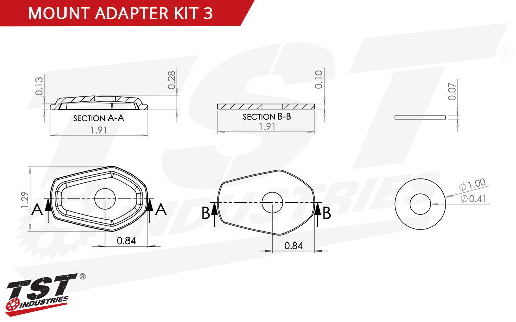 Mount Kit 3 is typically used on Suzuki and Kawasaki motorcycles.