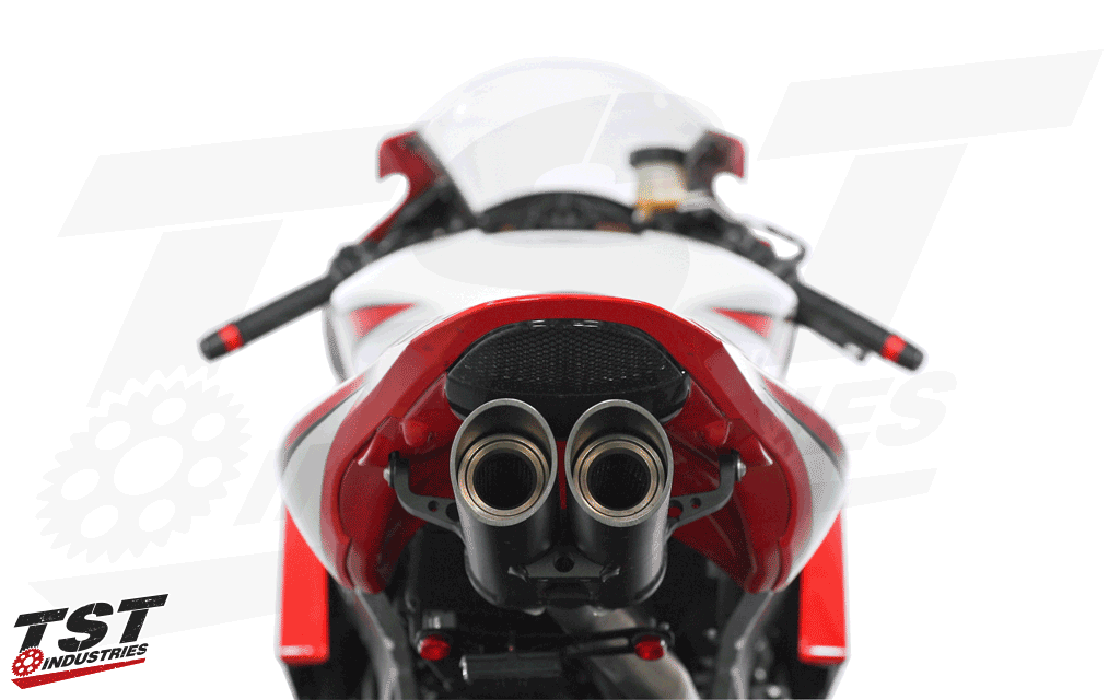 PROGRAMMABLE tail light functionality, with strobe brake and sequential turn signal features turned on.
