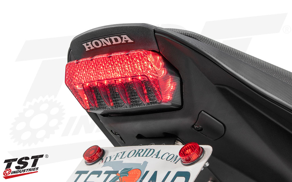 Bright LEDs combine with our unique lens design to create an eye catching running light.