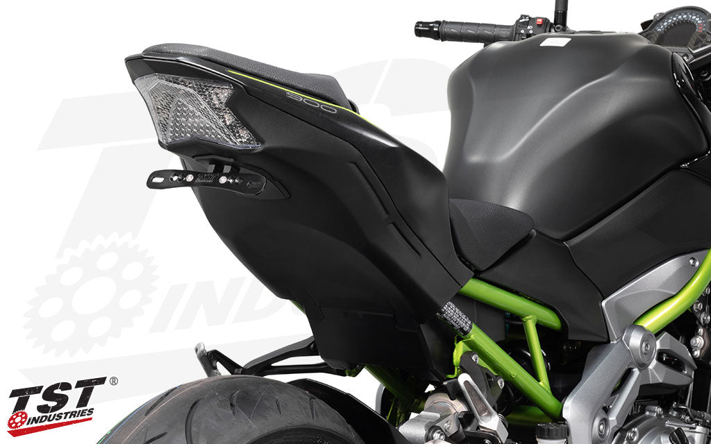 Overhaul your Z900 tail section with this TST Industries exclusive Programmable and Sequential Integrated Tail Light.