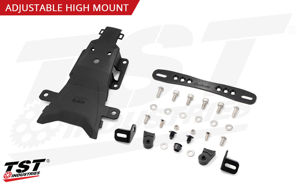 What's Included in the TST Elite-1 Fender Eliminator for Yamaha MT-07 2025+ - Adjustable High Mount