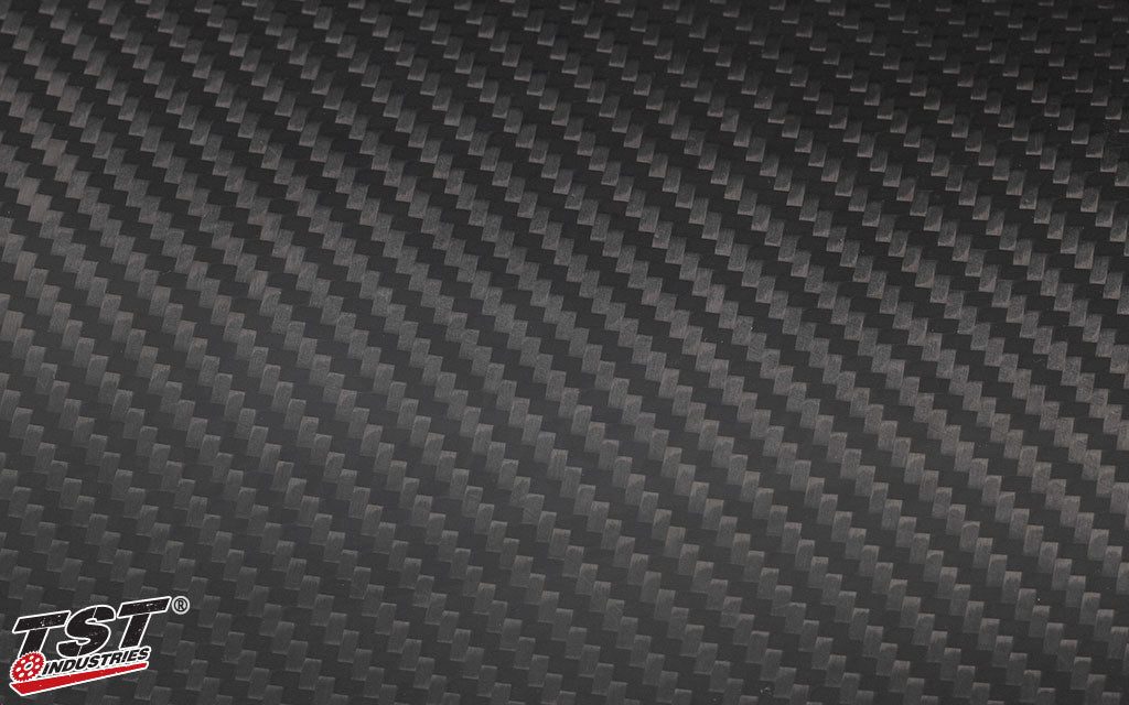 TST twill carbon fiber with a matte finish.