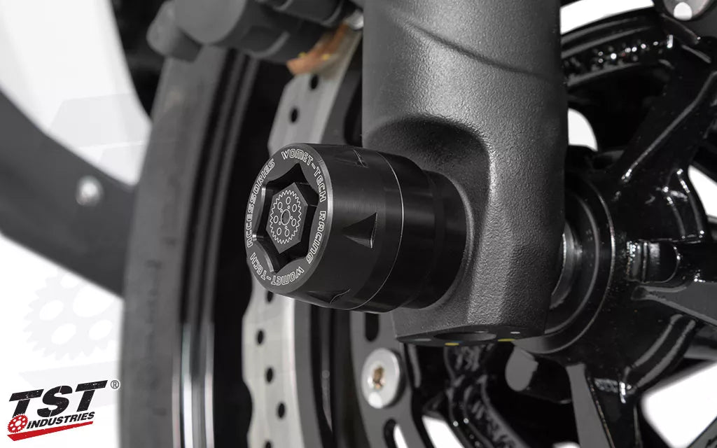 Compatible with the Kawasaki Ninja 400 / Z400 fork slider kit.