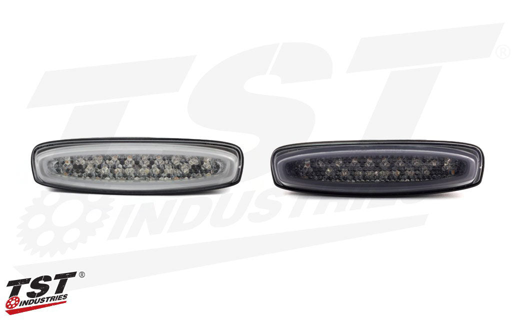 Compare the clear and smoked integrated tail light.