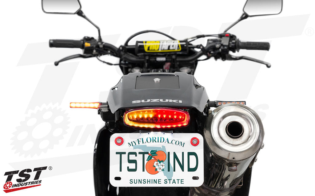 Use the built in harness to plug in external turn signals for added visibility. (BL6 Turn Signals and Mounting Brackets Sold Separately)