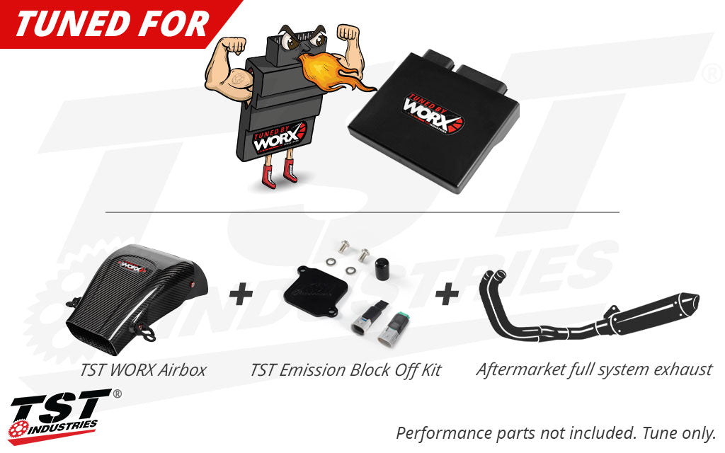 This ECU tune was developed for the pictured items.