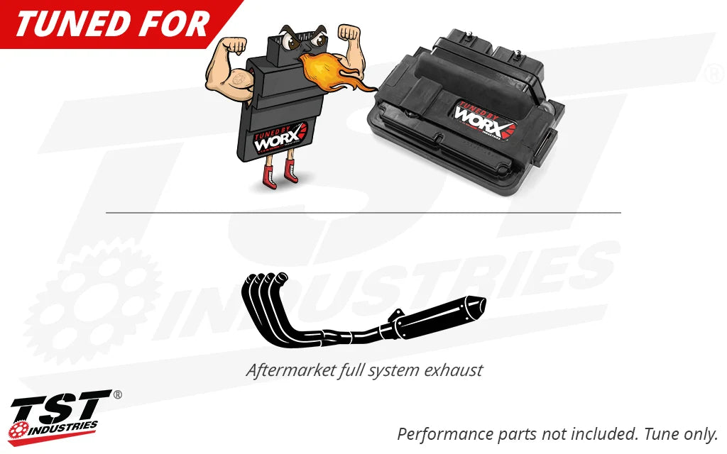 The TST Indutries ECU Flash Tune was developed and tuned for an aftermarket exhaust.