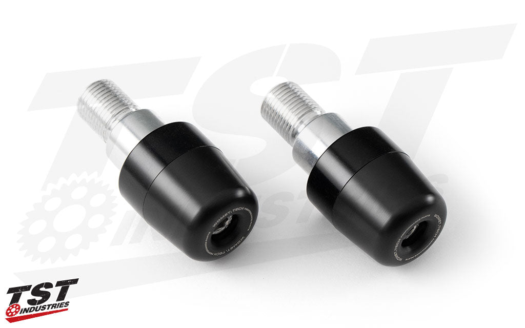 What's included in the Womet-Tech Bar Ends for the Yamaha FZ-07 / MT-07 / XSR700. Black Rings Shown.