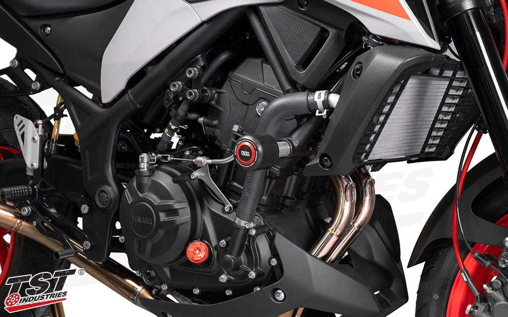 Installed on our in-house 2020 Yamaha MT-03.