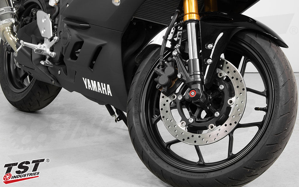 Gain quality crash protection for your Yamaha R3 / MT-03 forks and surrounding components.