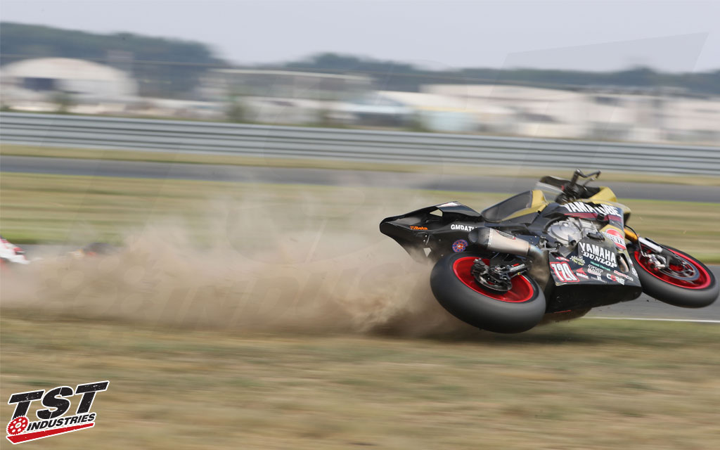 Womet-Tech Frame Sliders aided in protecting the Westby R1's vital components.