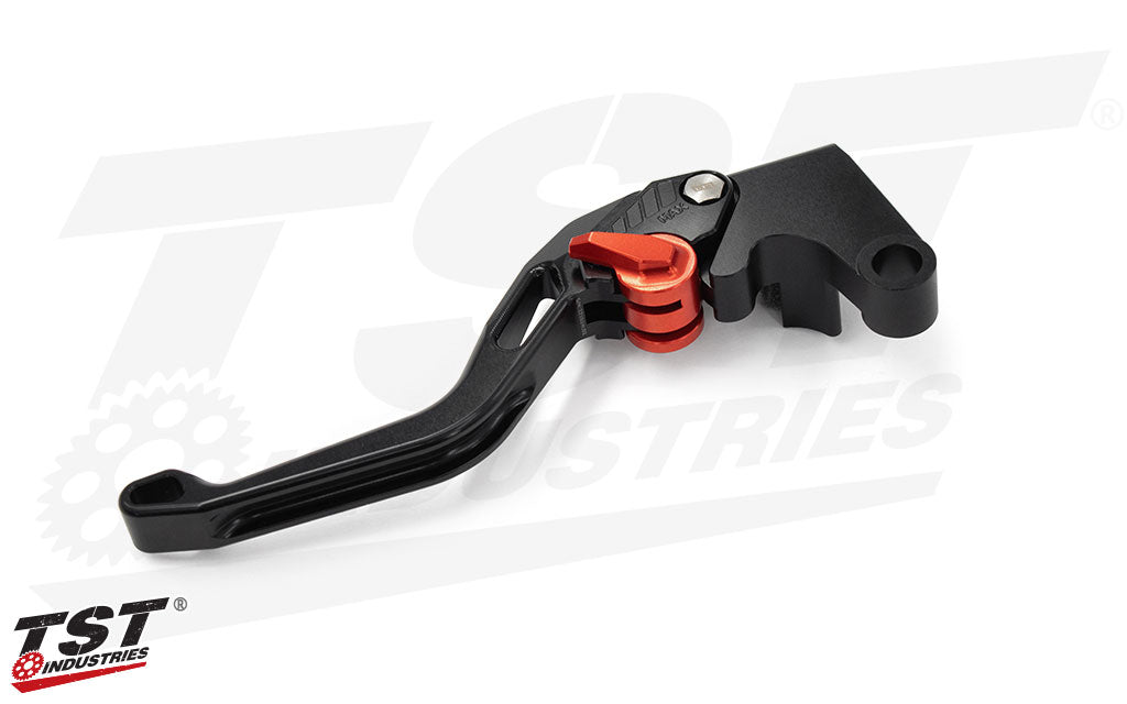 Durable black and red anodized finish.