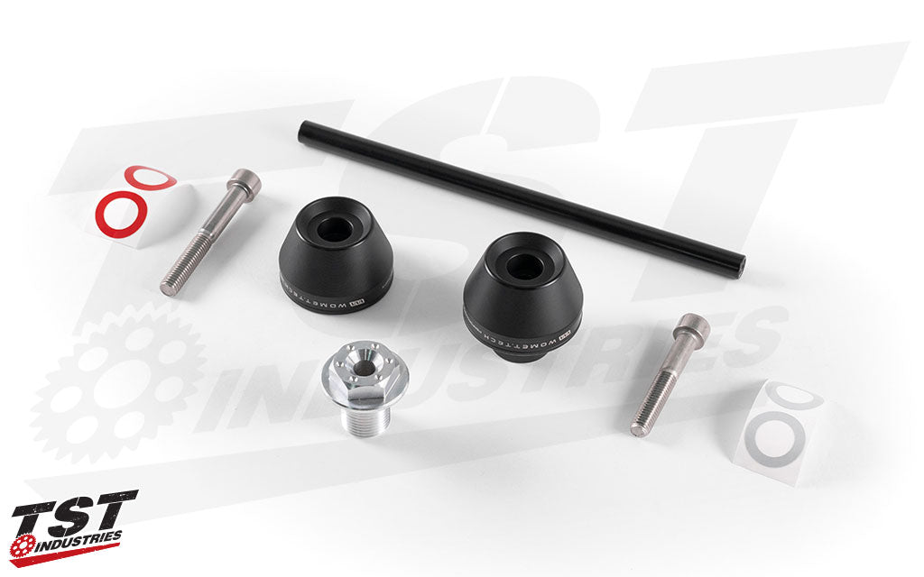 What's included in the Womet-Tech Fork Slider Crash Protector for Honda CBR1000RR 2017+ kit.