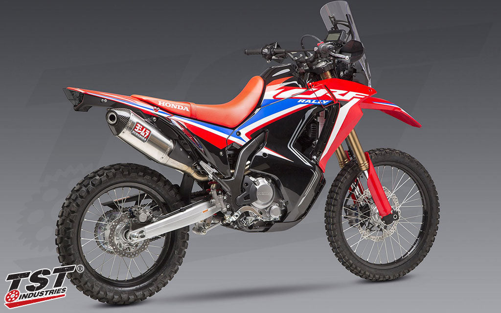 Slip-on exhaust system provides improved low-end power.
