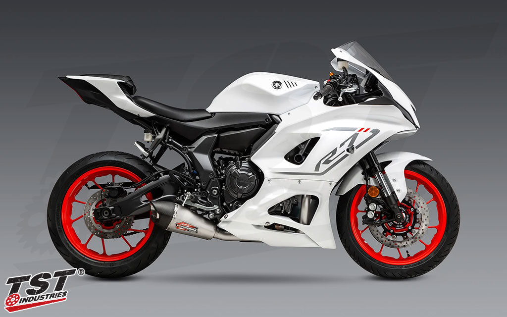 Yoshimura Race Series AT2 Stainless Full System Exhaust for Yamaha YZF-R7 2022-2025 / MT-07 2018-2024
