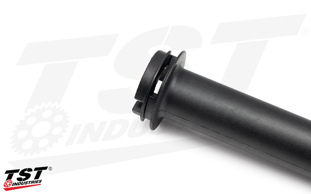 Exclusive quick turn throttle tube design by TST Industries reduces needed rotation on the KTM 990 RC R.