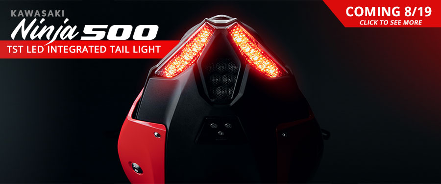 TST Industries LED Integrated Tail Light for the Kawasaki Ninja 500 and Z500 available August 19th.