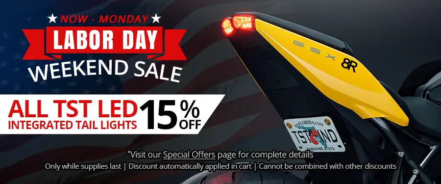 Save 15% on all TST Industries LED Integrated Tail Lights.